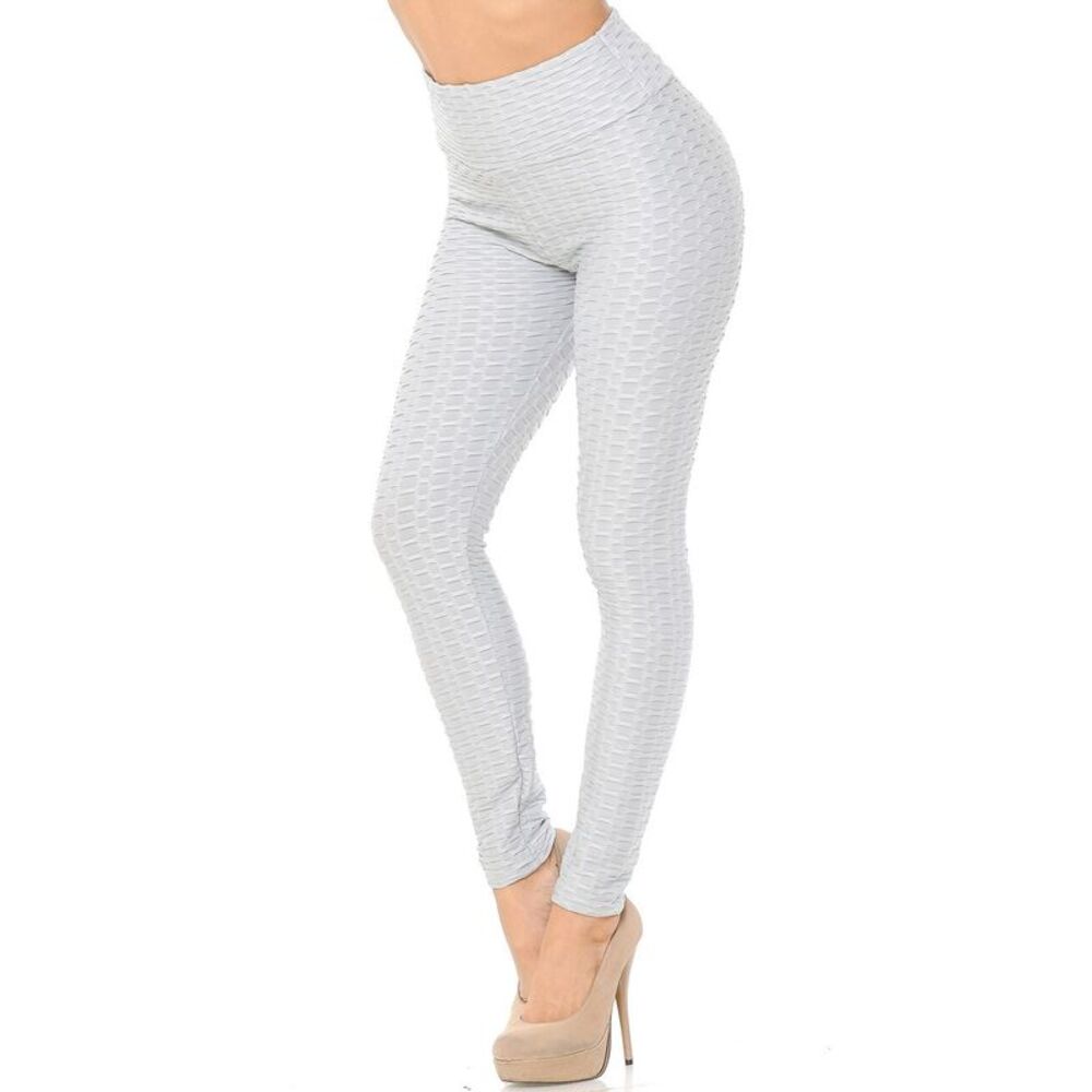 World of Leggings Scrunch Butt Textured High Waisted Leggings